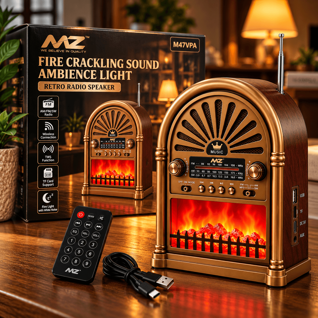 MZ M47VPA Retro Bluetooth Speaker