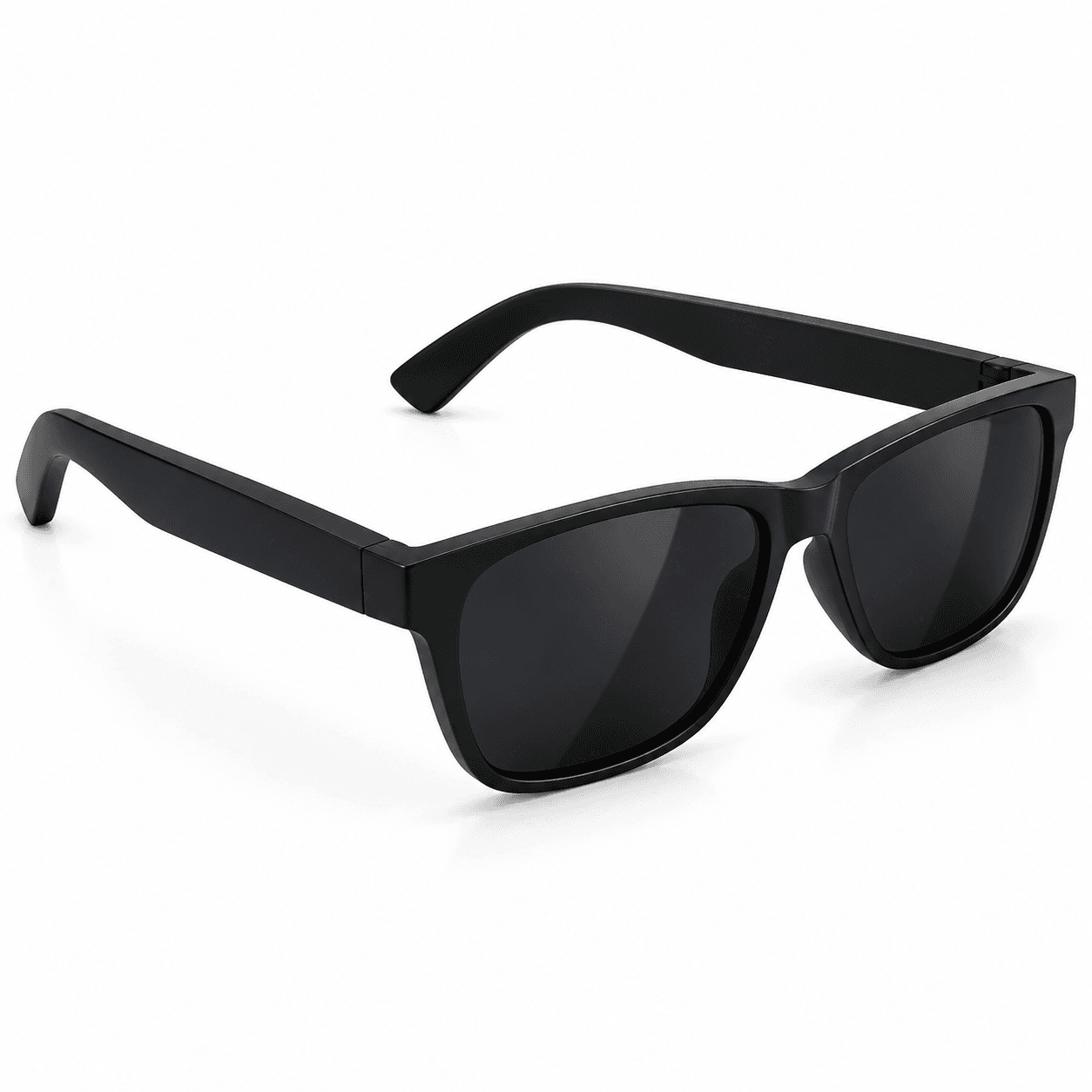 Wireless Bluetooth Smart Sunglasses – Audio Eyewear with Built-in Speakers, Rechargeable Battery & Black Frame