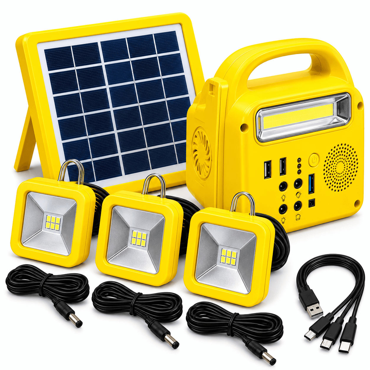 ROCK LIGHT RL-5090 Solar Power Bank Emergency Light Kit with 3 LED Bulbs