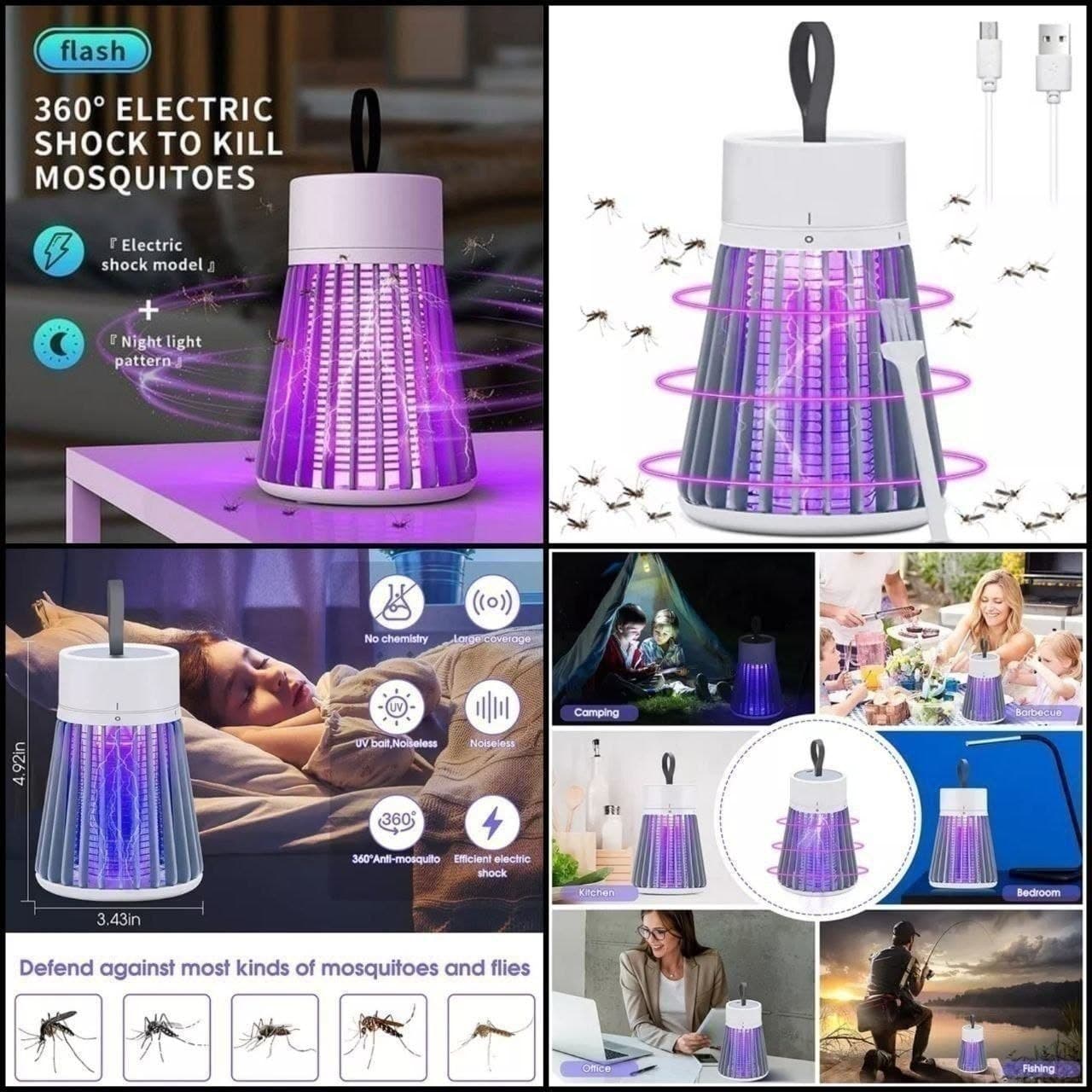 360° USB Rechargeable Electric Mosquito Killer Lamp