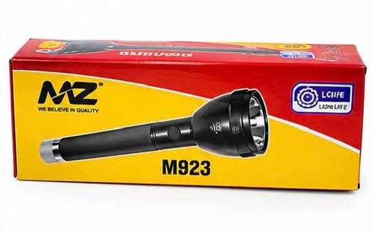 MZ M923 High Power Rechargeable LED Torch Light | USB Charging | Long Range Flashlight | Black