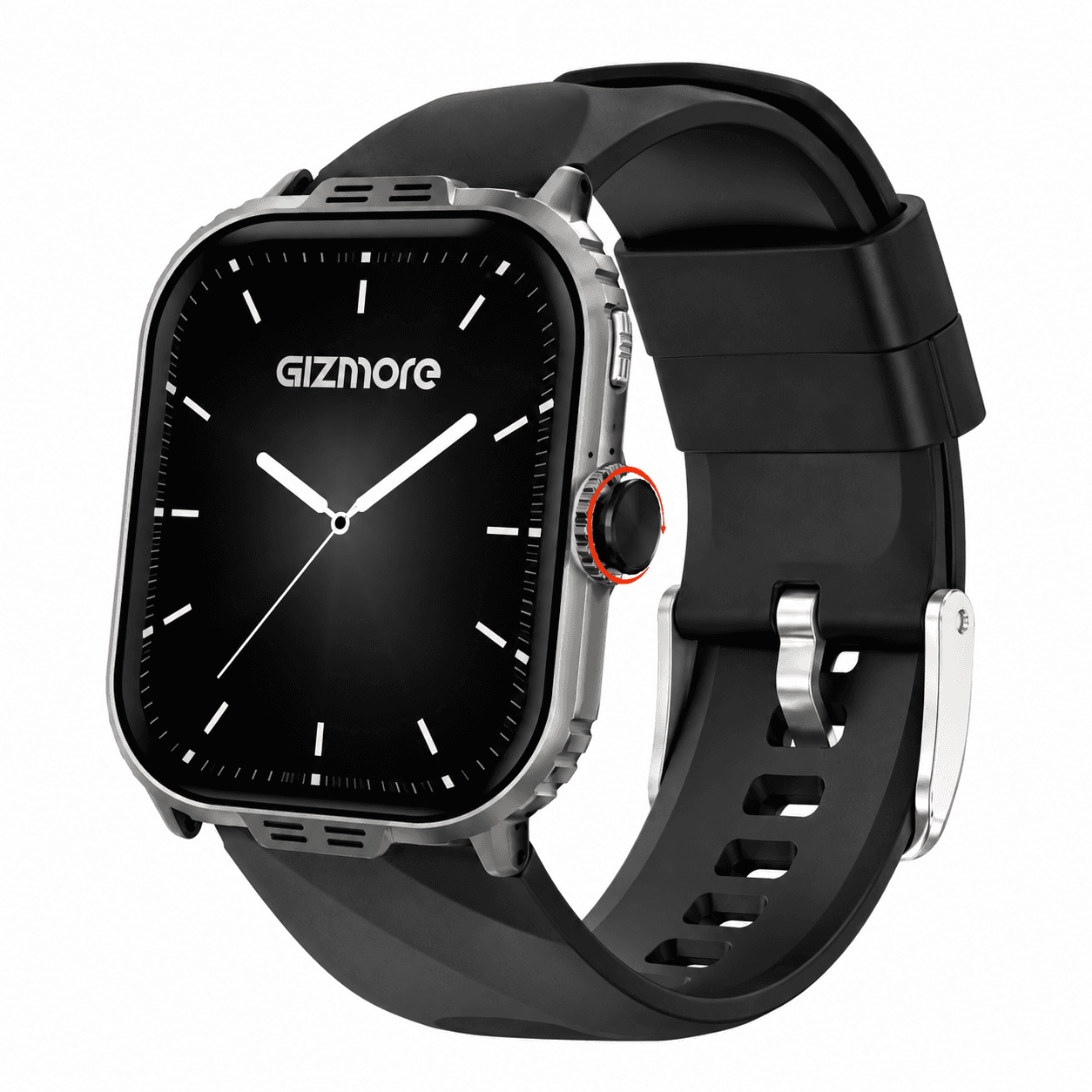 Gizmore NEXO 2.01 Inch HD Smart Watch with Bluetooth Calling, IP68 Water Resistance, Heart Rate & SpO2 Monitoring – Black