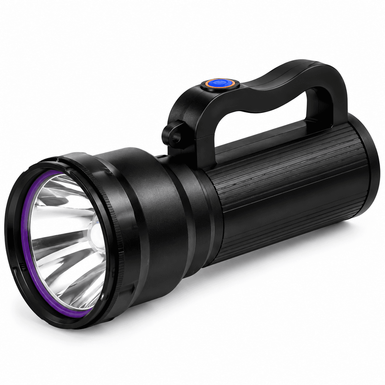 ROCK LIGHT RL-7158W Rechargeable LED Searchlight Torch | 6000mAh Battery | Power Zoom | Black