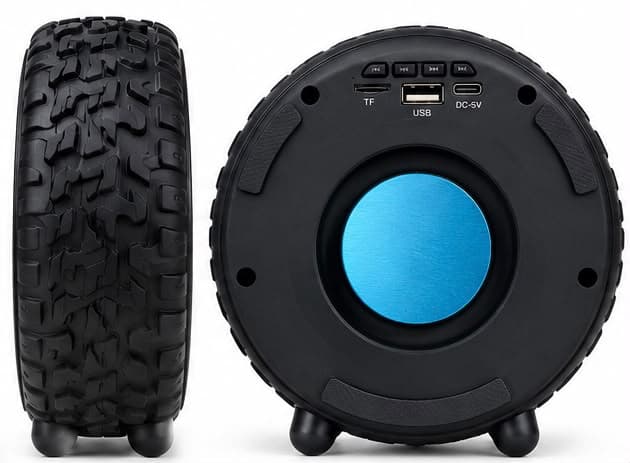 MZ Auto Series Wireless Bluetooth Tyre Speaker | 8W Bass Sound | 1200mAh Battery | Type-C Charging | USB, TF Card & FM Radio