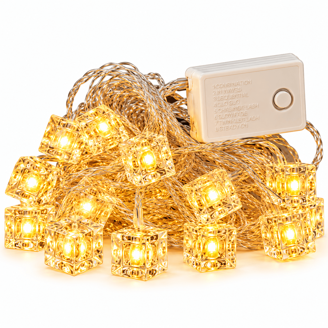 8 Meter Cube LED String Lights Warm White