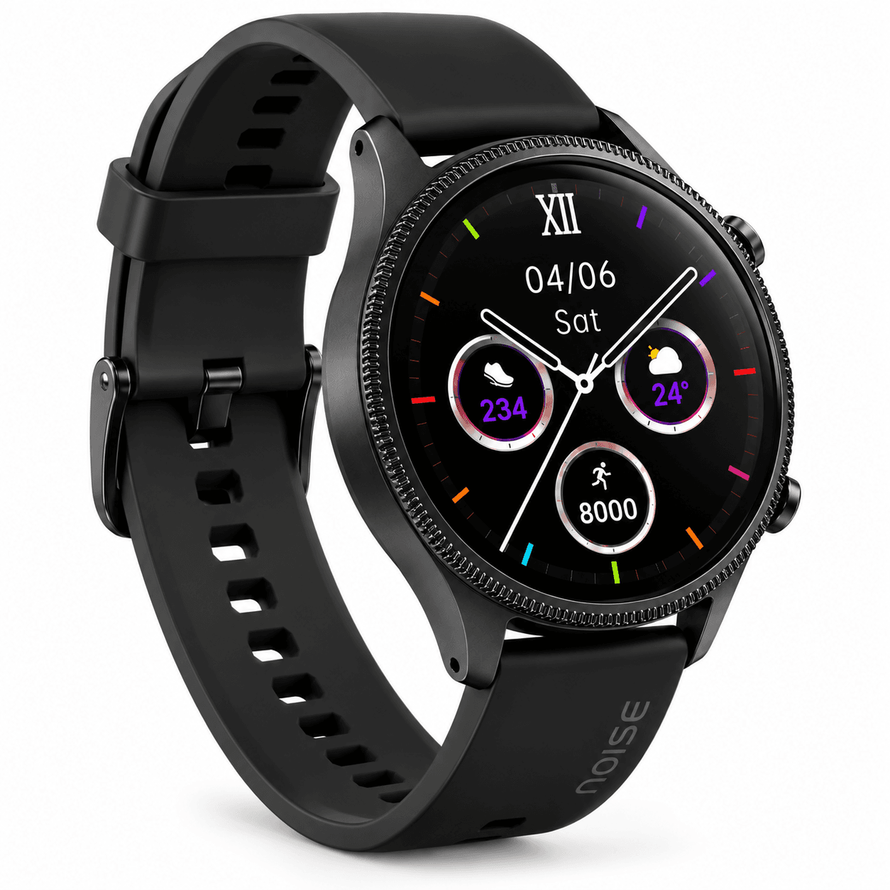 NoiseFit Evolve 3 Smartwatch – 1.43" AMOLED Display, Bluetooth Calling, 46mm Dial, IP68 – Carbon Black