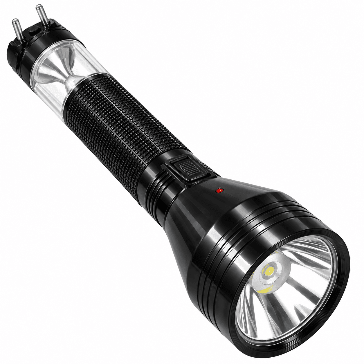 DP LED Light DP-9116 Rechargeable LED Torch with Built-in Plug | Handheld Emergency Flashlight | Black