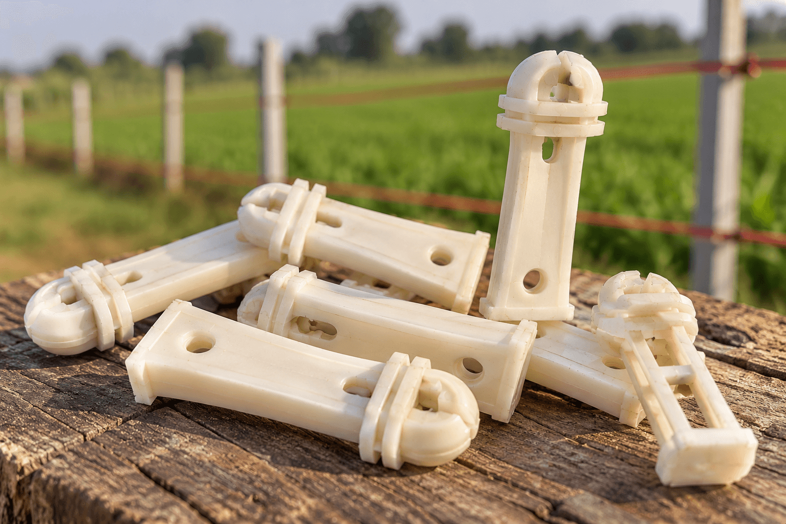 Electric Fence Plastic Wire Insulator 3inch | Solar Jhatka Machine Wire Holder 100PCS | Agricultural Fencing Accessories – White