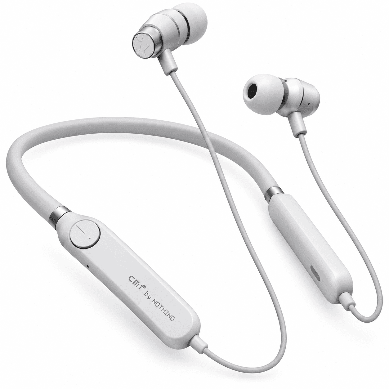 CMF by Nothing Neckband Pro Wireless Bluetooth Earphones with 50dB ANC, 13.6mm Drivers, Smart Dial & 5 HD Mics – Light Grey