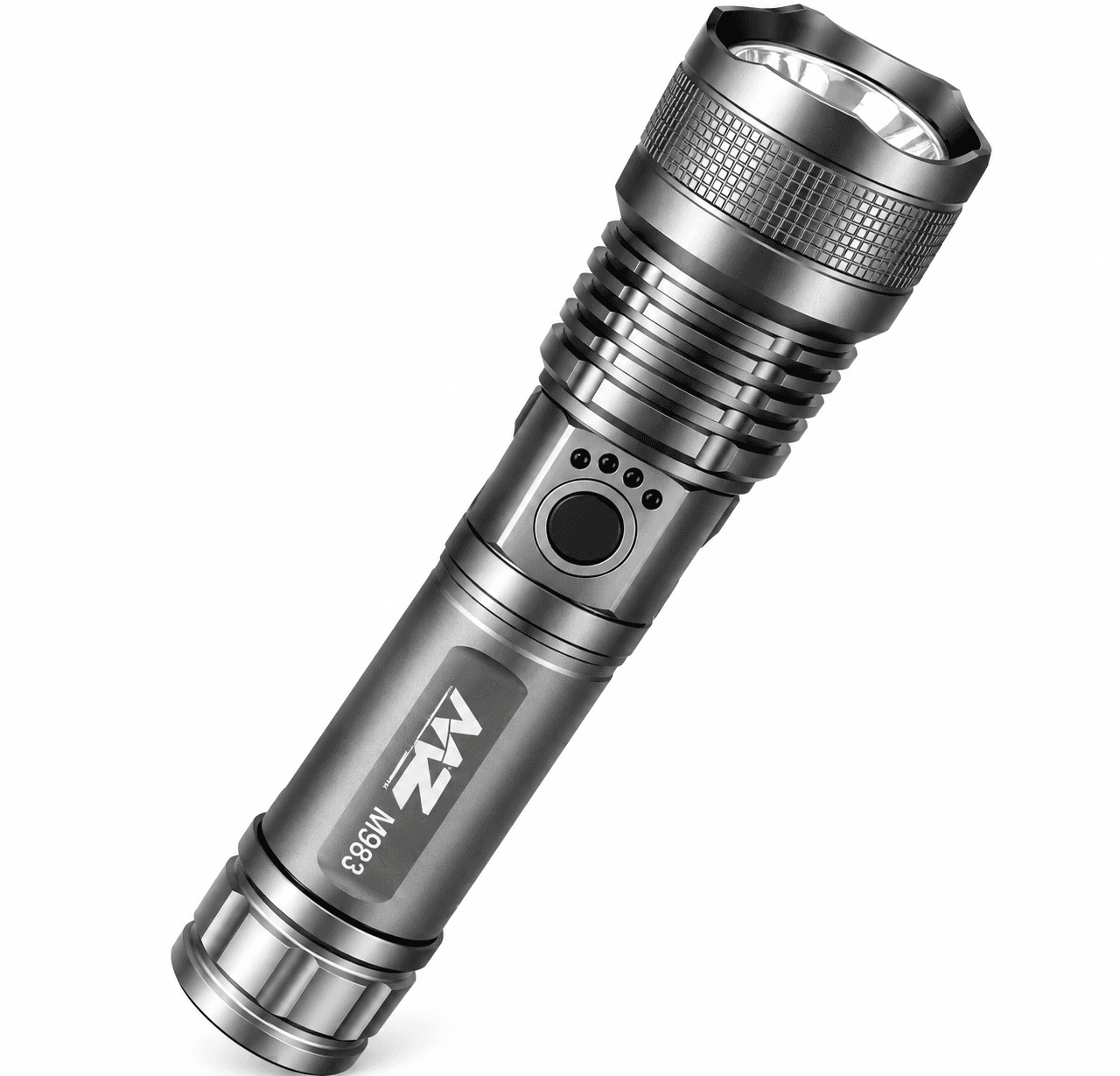 MNZ M983 Rechargeable LED Flashlight Torch with USB-C Charging & Carry Case