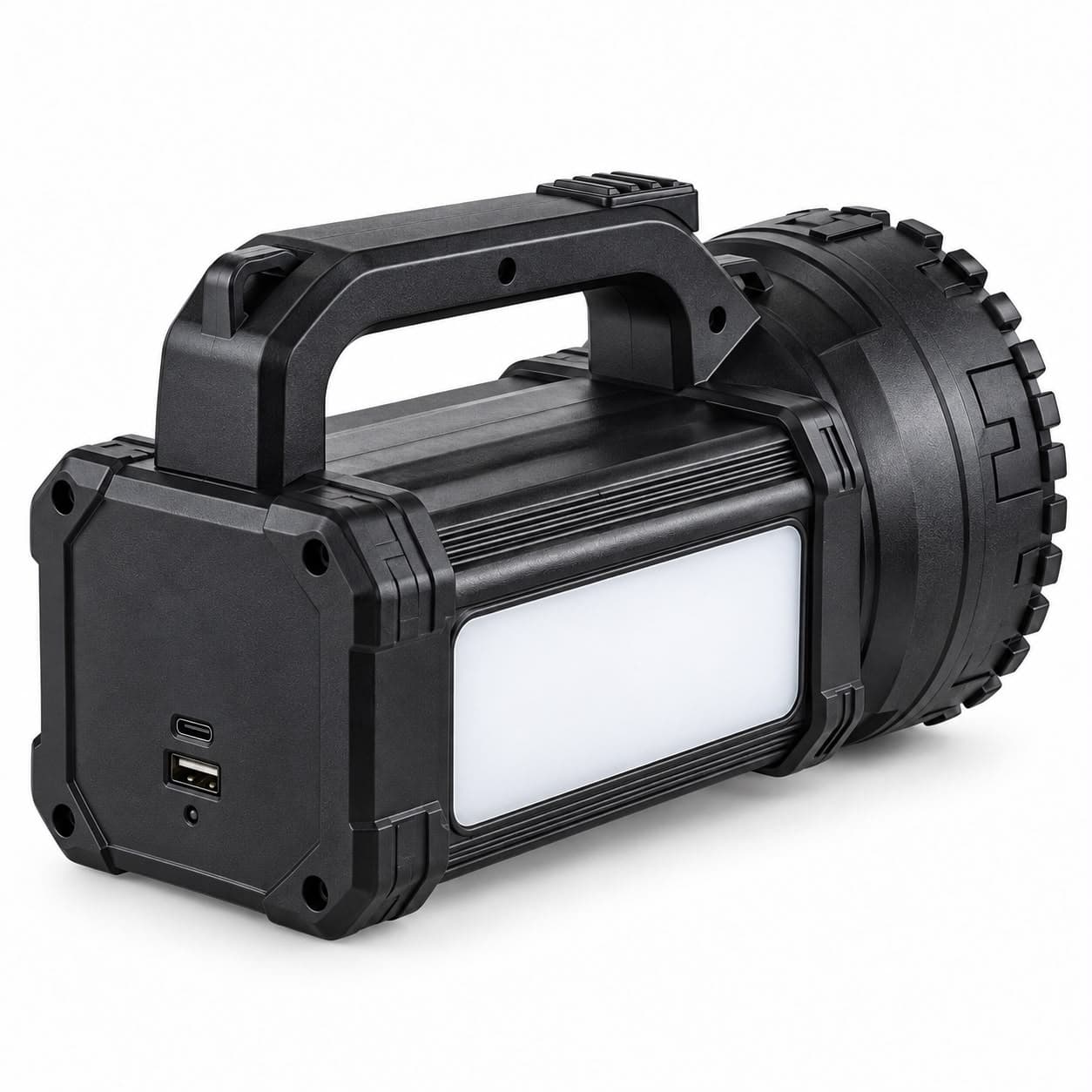 MZ M975 Rechargeable LED Search Light with Side Light | 2800mAh Battery | Dual Lighting | Portable Emergency Torch