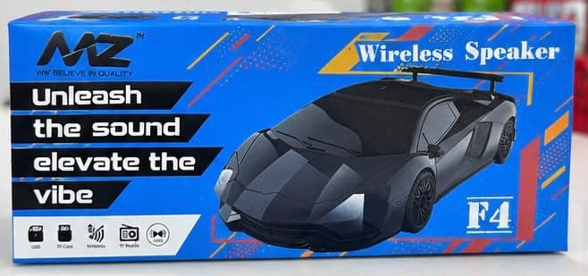 MZ F4 Wireless Bluetooth Sports Car Speaker | Rechargeable Portable Speaker | USB, TF Card, FM Radio & TWS