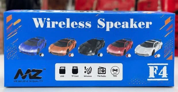 MZ F4 Wireless Bluetooth Sports Car Speaker | Rechargeable Portable Speaker | USB, TF Card, FM Radio & TWS