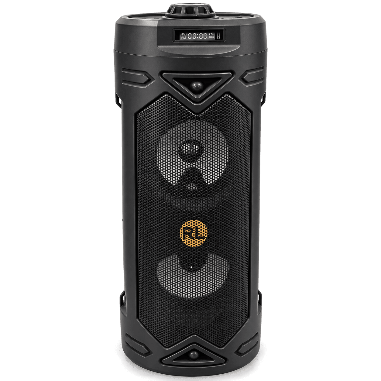 ROCK LIGHT S859 30W Wireless Bluetooth Party Speaker with RGB LED Lights, Wireless Mic, USB, FM Radio & TF Card Support – Black