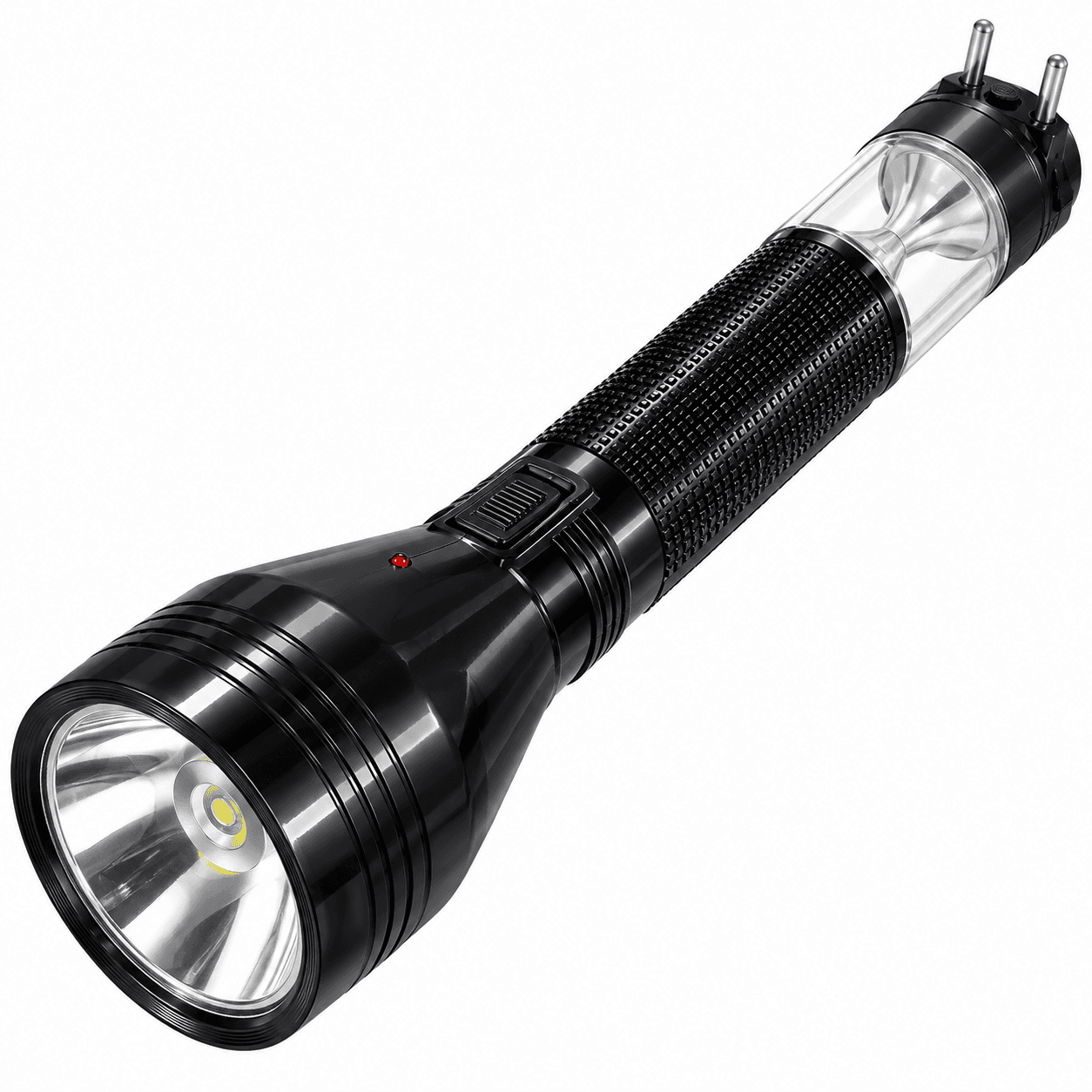 DP LED Light DP-9116 Rechargeable LED Torch with Built-in Plug | Handheld Emergency Flashlight | Black