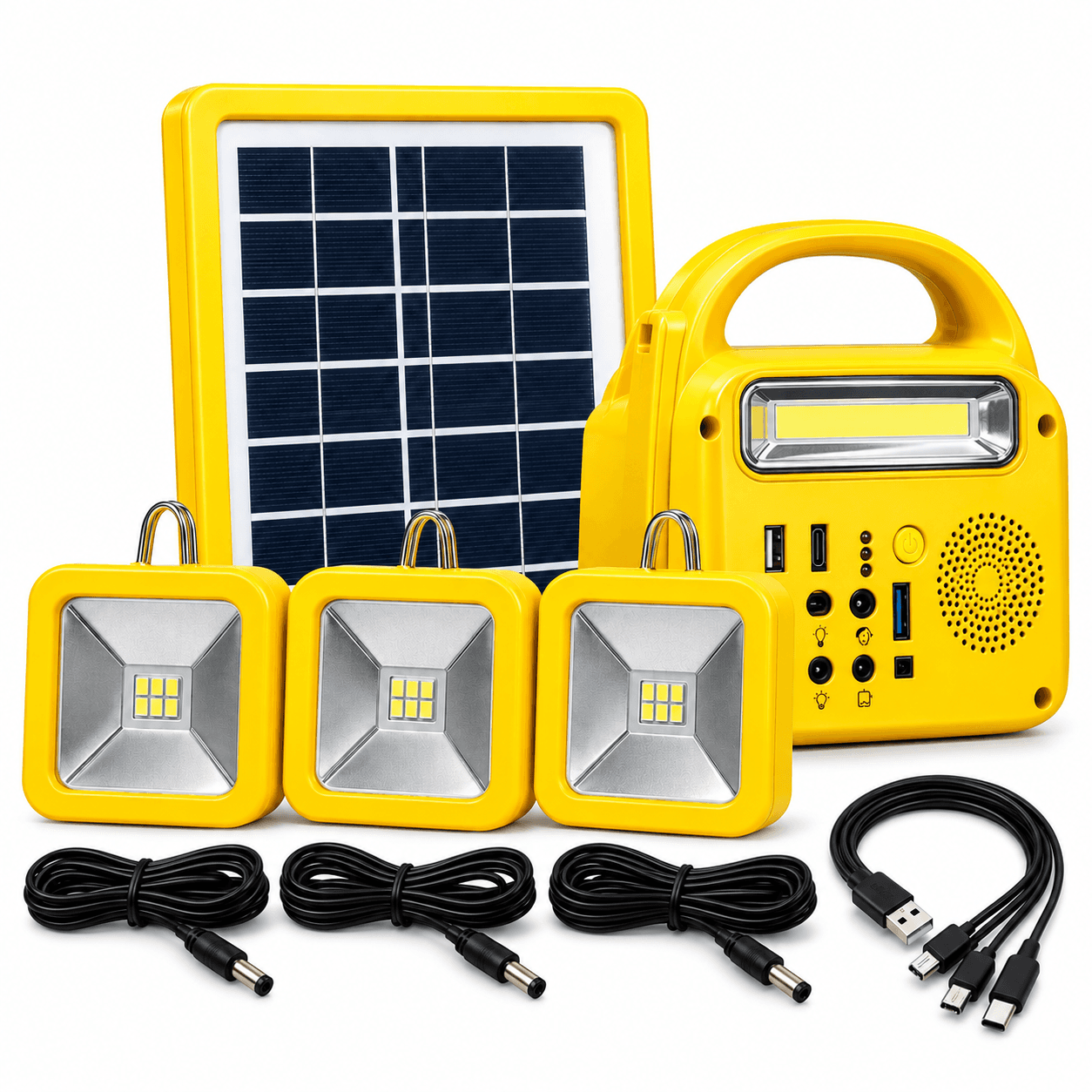 ROCK LIGHT RL-5090 Solar Power Bank Emergency Light Kit with 3 LED Bulbs