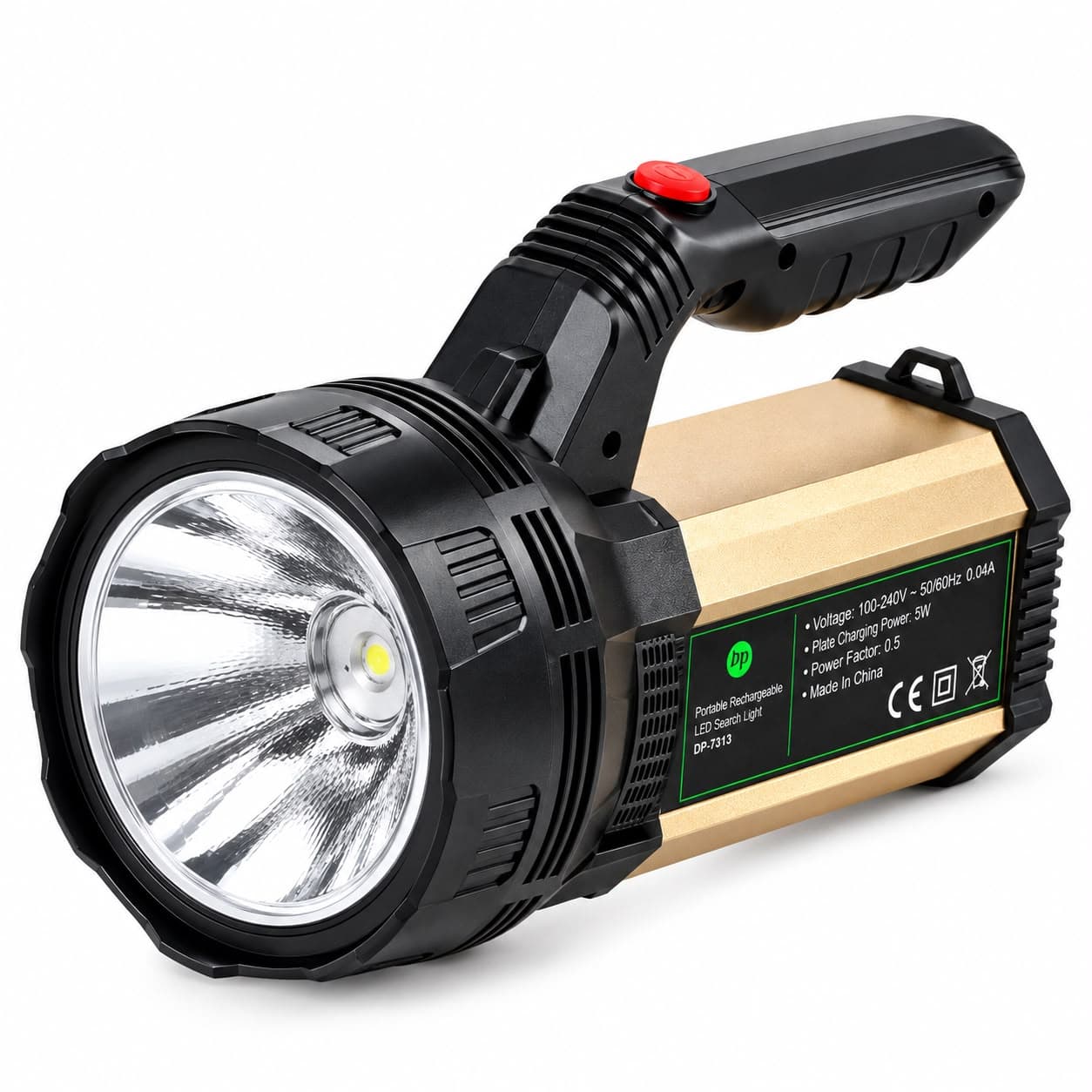DP DP-7313 Rechargeable LED Search Light | 6000mAh Battery | 8W High Power | Long Range Emergency Torch
