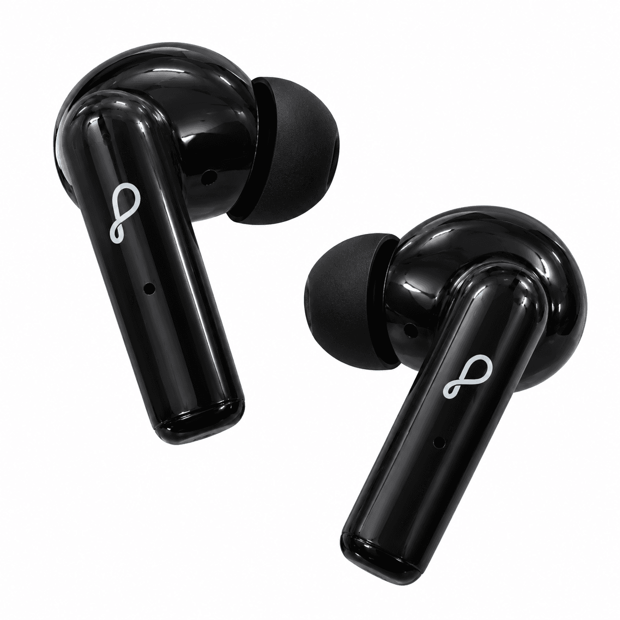 Pebble TruBuds TWS Bluetooth Earbuds – ENC Dual Mic, Wireless Earphones with Transparent Charging Case (Black)