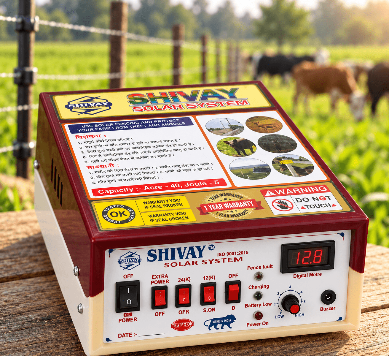 Samadhaan Solar Fence Energizer 18KB Fibre Body With USB Display