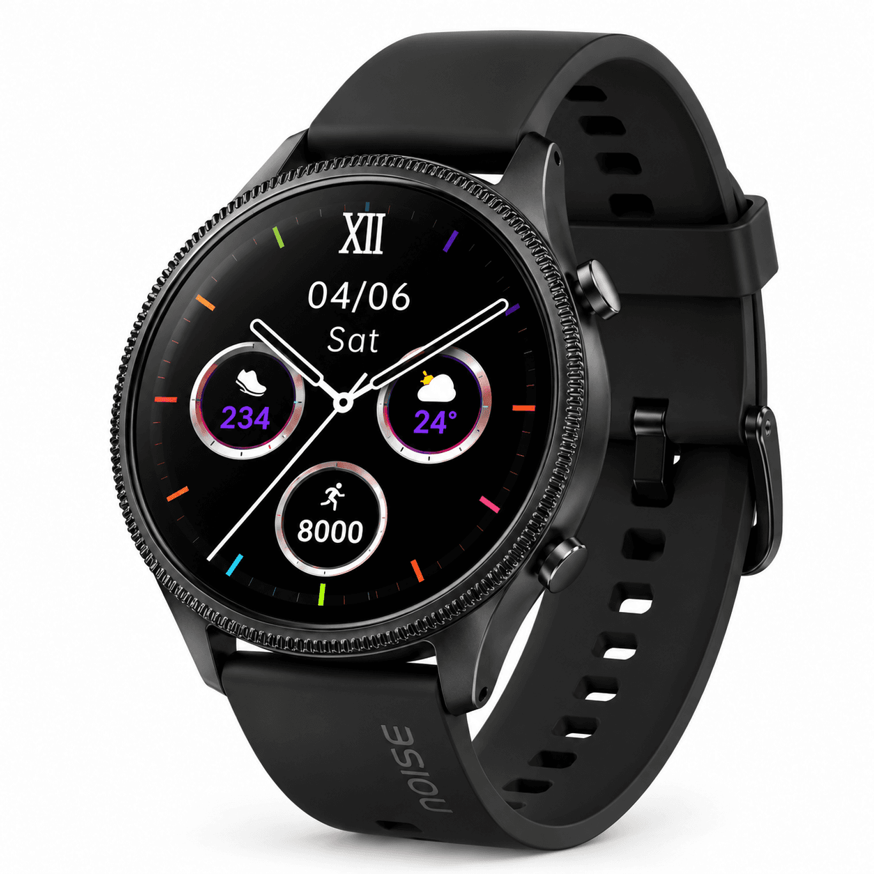 NoiseFit Evolve 3 Smartwatch – 1.43" AMOLED Display, Bluetooth Calling, 46mm Dial, IP68 – Carbon Black