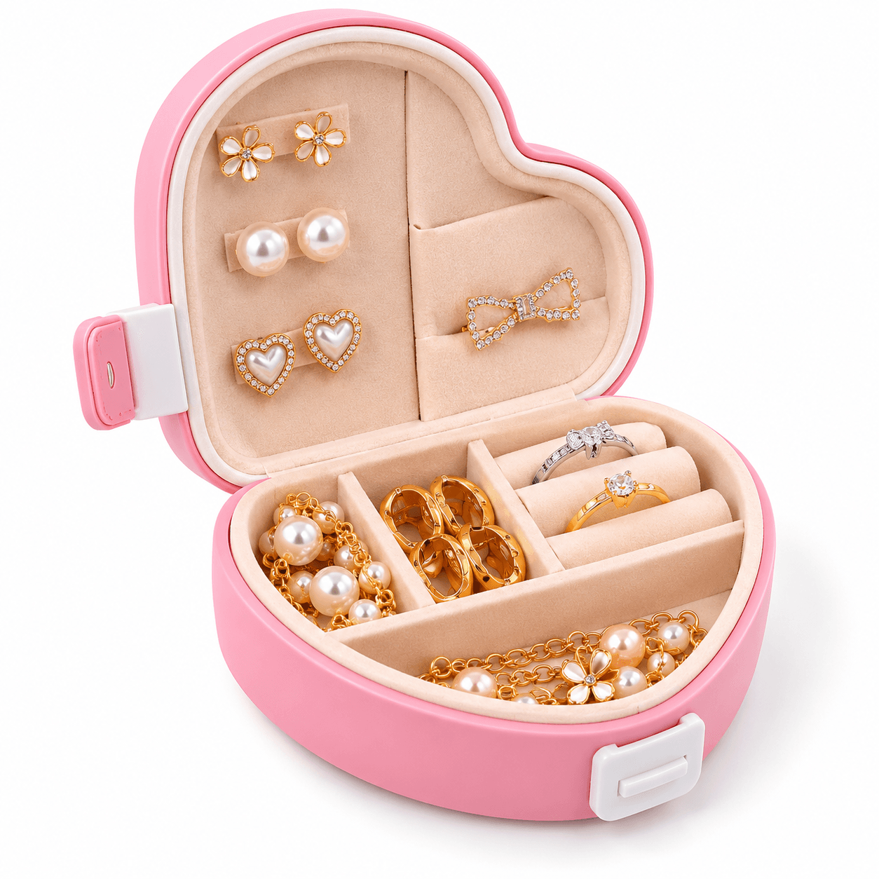 Mini Heart Shape Jewellery Storage Box