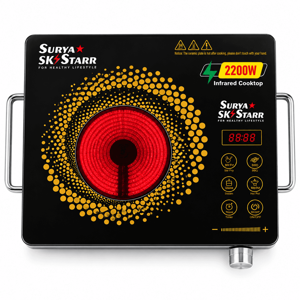 Surya SK Starr 2200W Infrared Cooktop | Touch Control Electric Stove | SK-1002