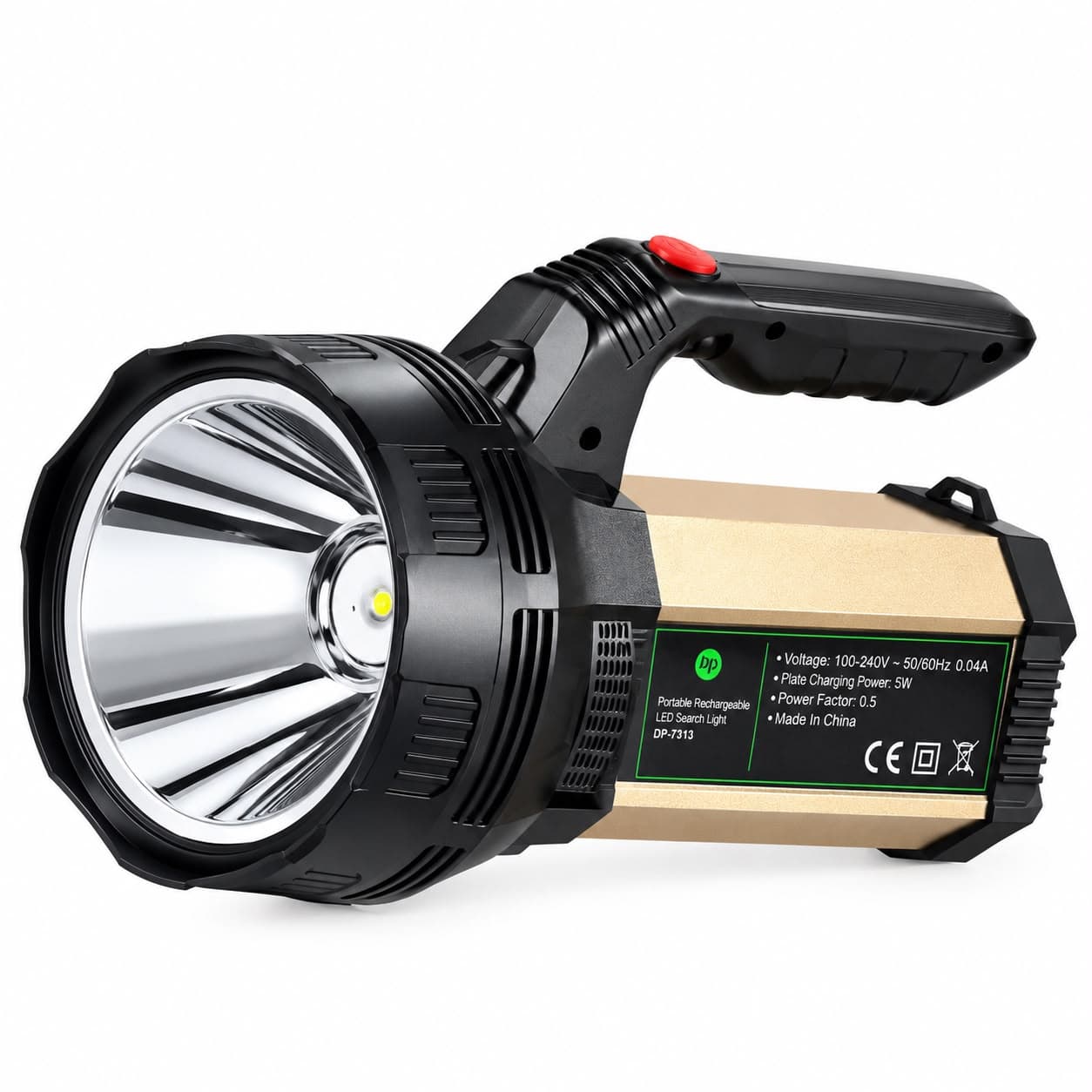 DP DP-7313 Rechargeable LED Search Light | 6000mAh Battery | 8W High Power | Long Range Emergency Torch