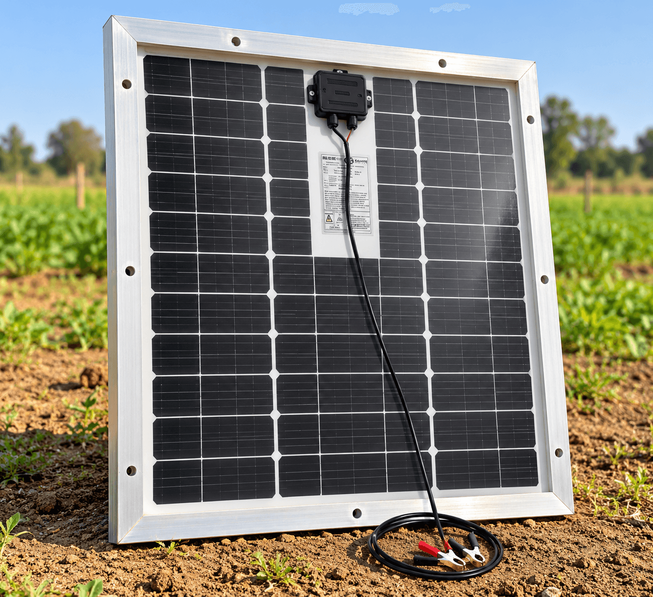 60W Solar Panel for Jhatka Machine | Solar Battery Charging Plate | Agricultural Electric Fencing Solar Panel